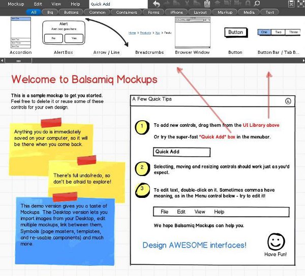 Balsamiq - tvorba wireframů