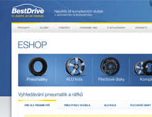 Internetový obchod s pneumatikami a disky pro síť pneuservisů BestDrive